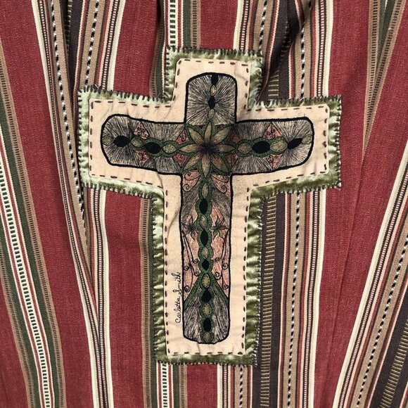 Vintage Handmade Vest One Size Western Art to Wear Mexican Boho Artsy Cross - Picture 14 of 16